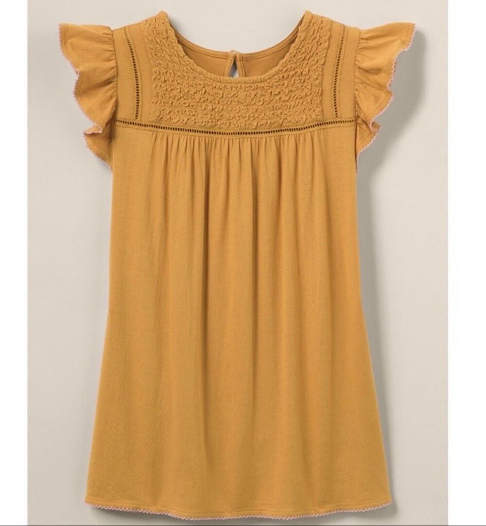 Matilda Jane NWT mustard golden hour ruffled tank size xs